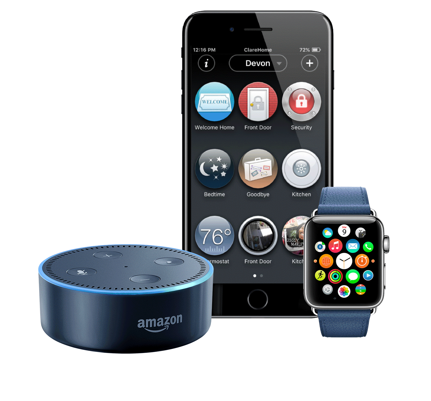 Animated iWatch and Echo Dot