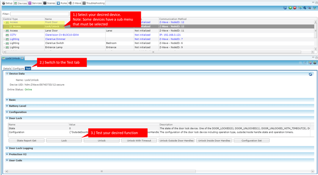 Directly Test Device Functions