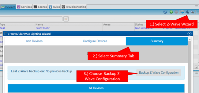 Z-Wave Network Backups