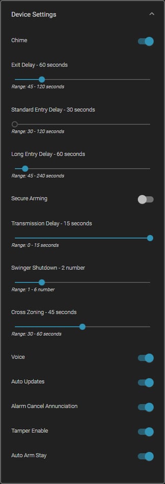 ClareOne Device Settings