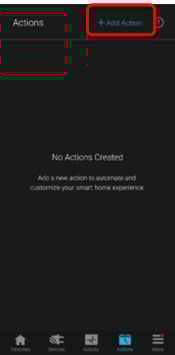 No actions created - add action