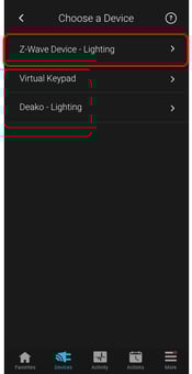 2 - select a device- awave circled