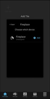device selection - fireplace