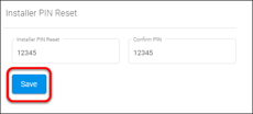 reset installer PIN