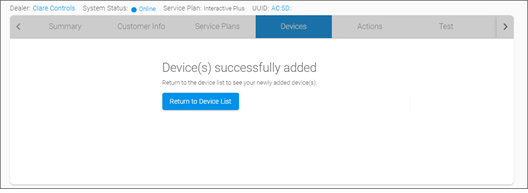 devices added successfully