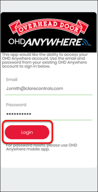 login page