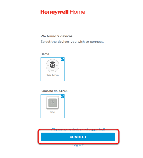 FusionPro - select honeywell - authorize - honeywell - select and connect