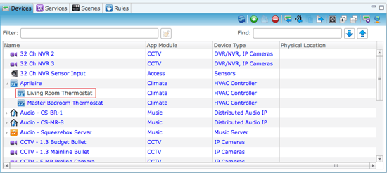 Devices tab