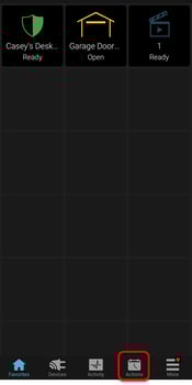 scene - tap actions