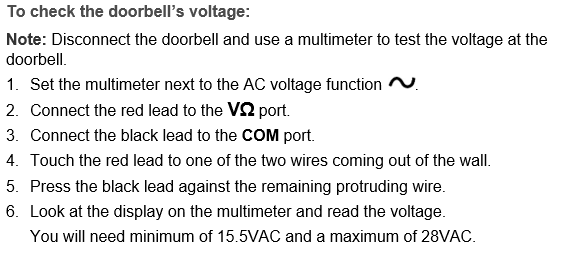 checking doorbell power