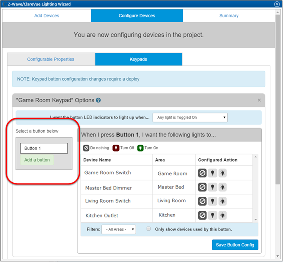 configure devices - keypad