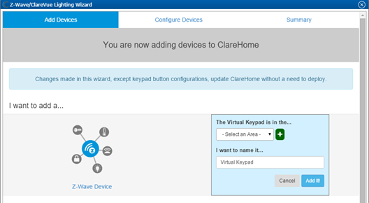 virtual keypad - select area